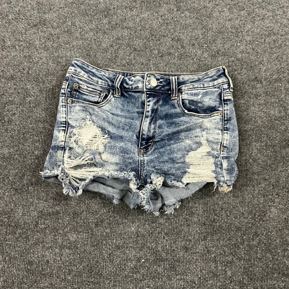 American Eagle Shorts Womens Size 8 Blue Distressed Acid Wash Cutoff Denim